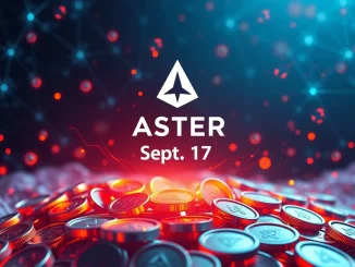 A digital representation of the ASTER token, symbolizing the Astar TGE and its launch into decentralized perpetual futures.