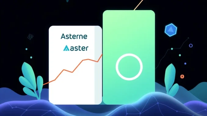 A digital graph showing Aster revenue surpassing Circle's, illustrating the shift in DeFi exchange performance.