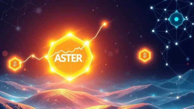 A visual representation of ASTER trading volume surpassing Hyperliquid, symbolizing rapid growth in decentralized perpetual futures.