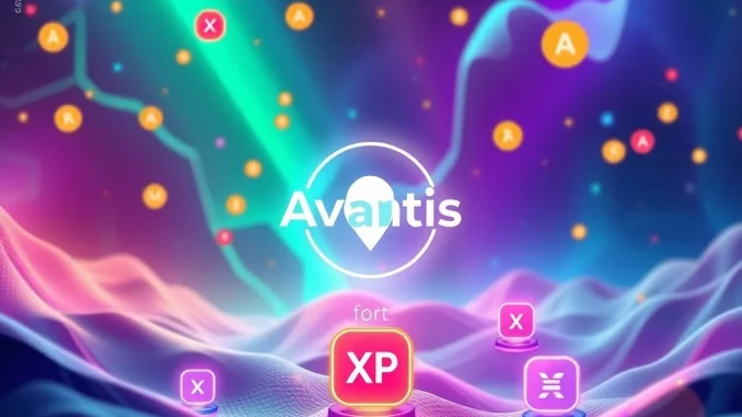 Avantis AVNT rewards program distributing tokens to XP holders on a decentralized derivatives platform.