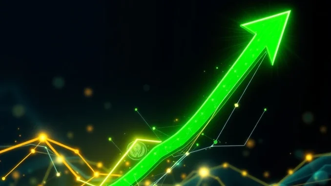 AWE Token's Astonishing 525% Surge: Unpacking Strategic Growth & DeFi Dominance AWE token price surge depicted by a green arrow, symbolizing strategic growth and its expanding DeFi ecosystem.