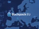 The **Backpack EU** logo over a digital map of Europe, symbolizing its launch of regulated **perpetual futures trading** and compliance.