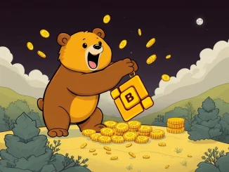 A visual representation of Berachain staking tokens flowing into the Binance Simple Earn platform, symbolizing easy BERA on-chain staking for users.