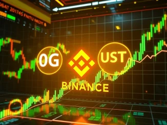 Binance exchange logo with a futuristic 0G token symbol, representing the upcoming Binance 0G perpetual futures listing.