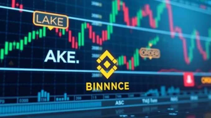 Binance trading interface displaying AKE and ORDER perpetual futures contracts, symbolizing new high-leverage crypto futures trading opportunities.