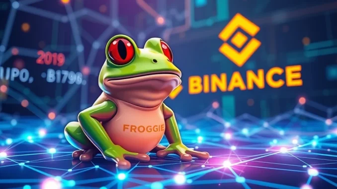 Binance Alpha's platform screen displaying the FROGGIE crypto logo, symbolizing new early-stage crypto opportunities on-chain.