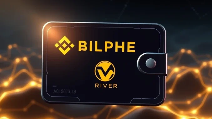 Binance Alpha platform screen showing the new RIVER crypto listing, signifying access to early-stage digital assets for traders.