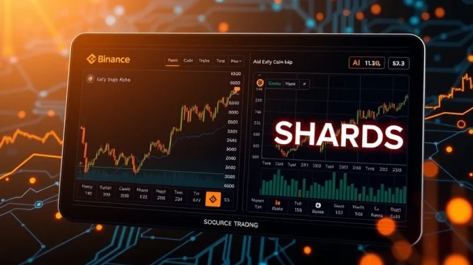 Binance Alpha platform displaying SHARDS crypto listing, symbolizing new opportunities for early-stage on-chain trading.