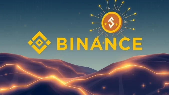 A digital representation of the Binance logo and AVNT crypto token, highlighting the upcoming Binance AVNT listing and Seed Tag.