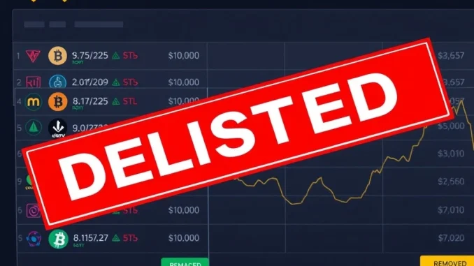 A visual representation of Binance delisting notices for various margin trading pairs, highlighting the importance of risk management for crypto traders.