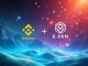 Binance EDEN listing announcement with OpenEden logo and tokens falling, symbolizing the exciting HODLer Airdrop opportunity.