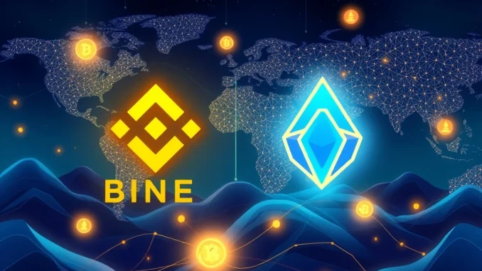 Visualizing the significant Binance HOLO listing, showing the Holochain (HOT) logo integrated with Binance branding, symbolizing a major crypto exchange development.