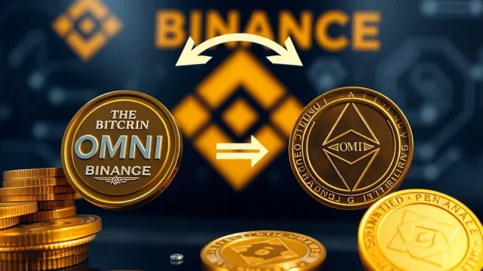 Crucial Binance OMNI NOM Swap: Omni Network Rebrands to Nomina Visualizing the **Binance OMNI NOM swap** and rebranding process, highlighting the transition of tokens on the exchange.