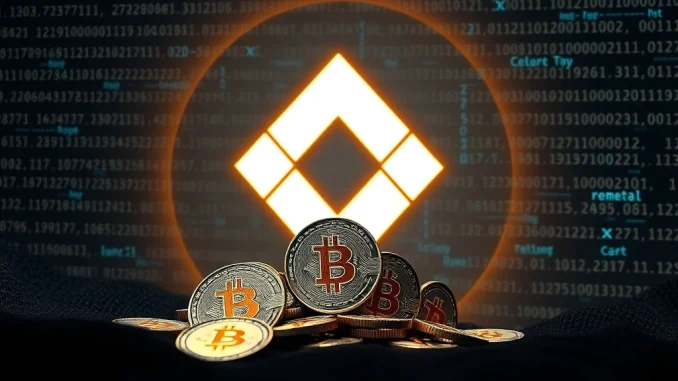 Binance RIF suspension icon showing digital tokens temporarily halted for the Rootstock network upgrade, ensuring system integrity.