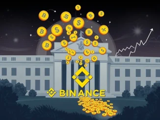 Illustrates a substantial Binance stablecoin inflow, signaling investor capital positioning ahead of the US rate decision, reflecting crypto market anticipation.