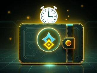 A digital interface of Binance Wallet showcasing the upcoming STARPOWER TGE, highlighting the STAR token and event date.
