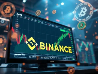 A dynamic trading interface on Binance showing XAN perpetual futures with 50x leverage options, symbolizing a new crypto derivatives opportunity.