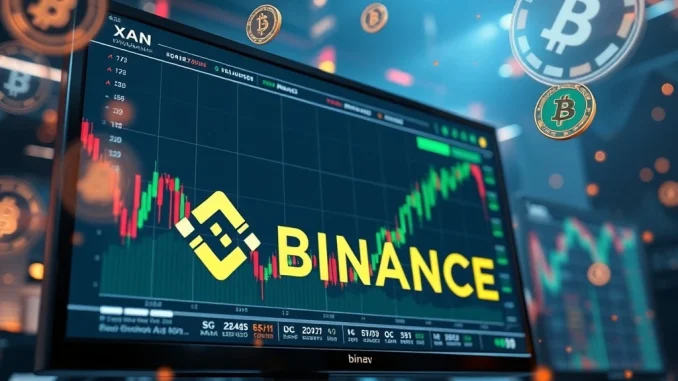 A dynamic trading interface on Binance showing XAN perpetual futures with 50x leverage options, symbolizing a new crypto derivatives opportunity.
