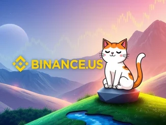 Binance.US platform displaying MEW crypto, symbolizing the new Solana memecoin listing.