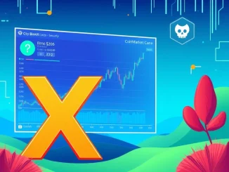 An urgent BingX warning about a fraudulent crypto token on CoinMarketCap, symbolizing the need for digital asset security.