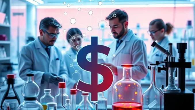 Bio Protocol's $6.9M DeSci funding round empowers decentralized science research, symbolizing innovation and investment.