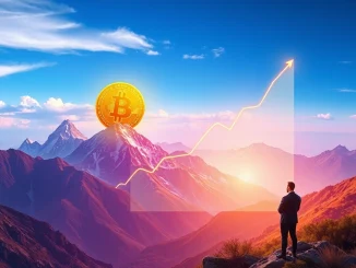 Chart depicting Bitcoin's price surge towards a new all-time high (Bitcoin ATH), reflecting a bullish market prediction.