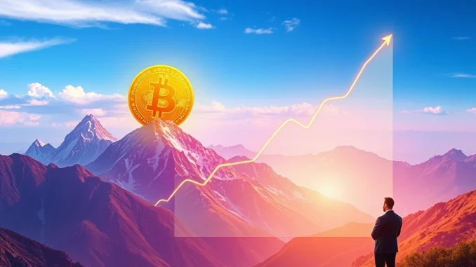 Chart depicting Bitcoin's price surge towards a new all-time high (Bitcoin ATH), reflecting a bullish market prediction.