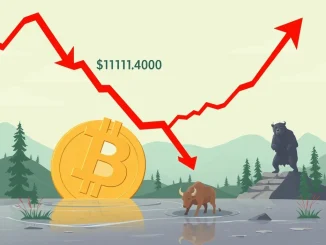 A Glassnode chart showing **Bitcoin bear market** indicators, with the BTC price crossing below the $111.4K short-term holder cost basis.