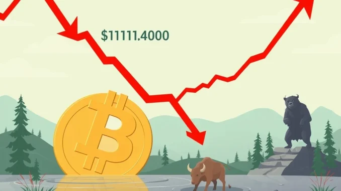 A Glassnode chart showing **Bitcoin bear market** indicators, with the BTC price crossing below the $111.4K short-term holder cost basis.