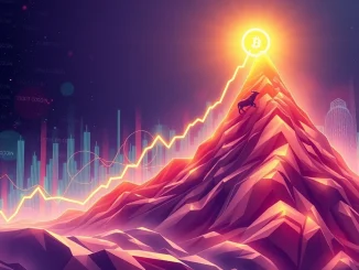 A parabolic Bitcoin bull cycle chart nearing its peak, illustrating expert **Bitcoin price prediction** for the crypto market.