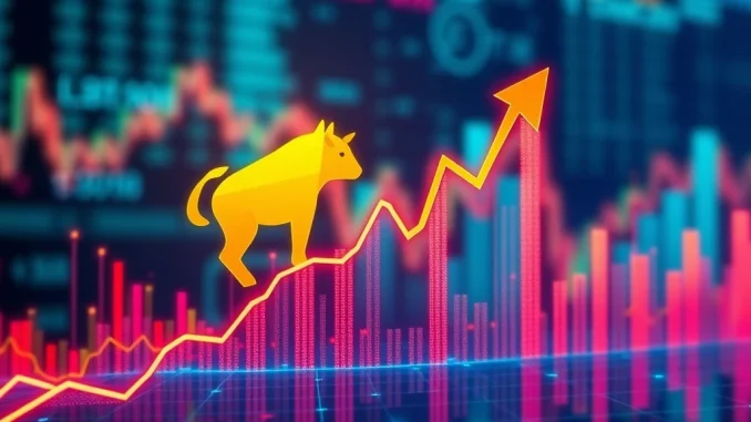 Chart showing a strong Bitcoin bull market uptrend, reflecting PlanB's optimistic forecast.