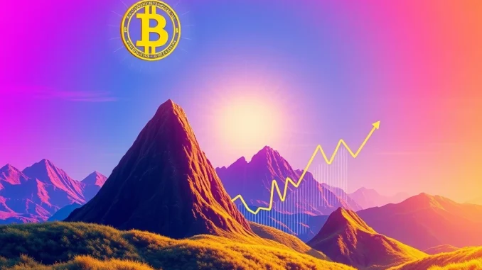 A Bitcoin symbol ascending on a financial chart, representing the Bitcoin bullish trend and potential for new all-time highs.