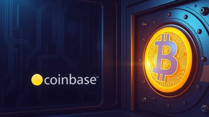 Illustration of a significant Bitcoin transfer to Coinbase Institutional, highlighting **BTC transfer** and its **market impact**.