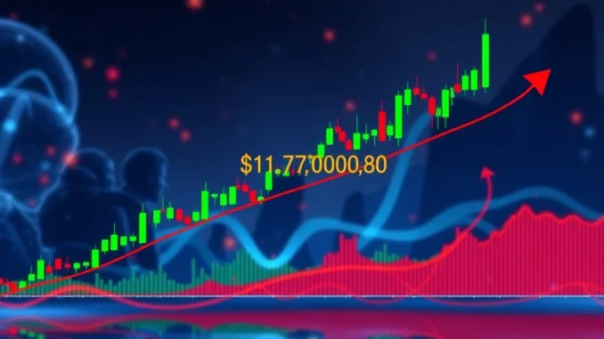 A chart illustrating Bitcoin's price approaching the critical $117,000 resistance, signaling a decisive moment for BTC.