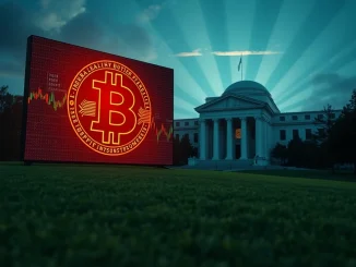 Illustrates the **Fed rate cut** impacting **Bitcoin price prediction**, showing cautious market sentiment despite potential economic shifts.