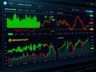 Dashboard illustrating Bitcoin perpetual futures long/short ratios on leading crypto exchanges, indicating market sentiment for BTC.