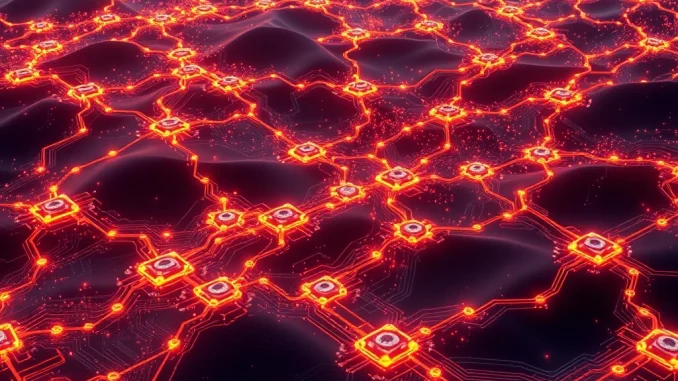 Bitcoin Hashrate Soars: Network Security Reaches Astounding New Peak Illustrates the immense computational power of the Bitcoin hashrate, signifying enhanced network security for the network.