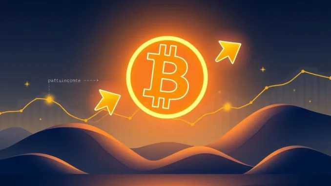 Illustration of Bitcoin interest growth, showing native BTC earning passive income securely with Bifrost's BTCFi Boost.