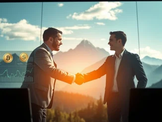 CfC St. Moritz and Sygnum Bank executives finalize a strategic Bitcoin investment, symbolizing digital asset allocation.