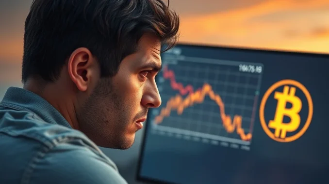 Chart showing Bitcoin short-term holders capitulating, reflecting a decline in investor confidence and increased Bitcoin price volatility.