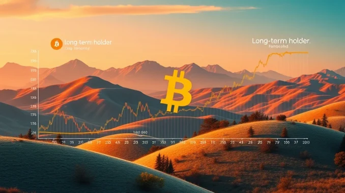 Unveiling Bitcoin Long-Term Holder Trends: Is BTC Selling Pressure a Concern? A chart illustrating Bitcoin long-term holders' selling activity, contextualizing recent BTC selling pressure within the broader crypto market cycle.