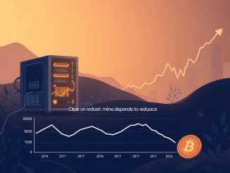 Chart showing declining Bitcoin miner deposits to exchanges, indicating reduced selling pressure and potential accumulation.