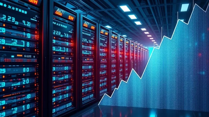 Graph showing US Bitcoin miners market cap reaching a record $39 billion, illustrating growth driven by AI expansion.