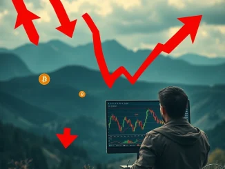 A chart showing a sharp Bitcoin News Today market plunge, highlighting the impact of profit-taking and liquidations on crypto prices.
