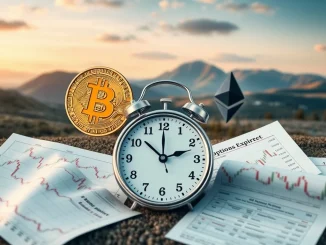 Visualizing the massive $3.4B Bitcoin options expiration impacting crypto markets and investor sentiment.