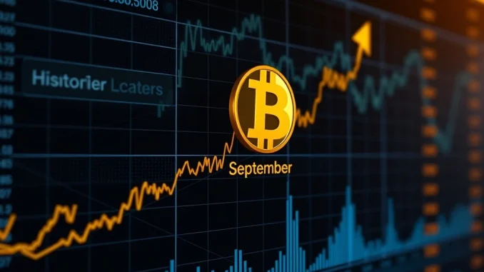 Chart showing Bitcoin price analysis, highlighting the crucial early September monthly bottom and optimistic Q4 performance.