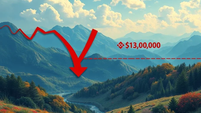 A chart showing **Bitcoin price** struggle, with red arrows indicating **Binance selling pressure** preventing upward movement, highlighting the $113K **BTC critical level**.