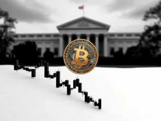 Bitcoin price chart showing a decline after the Federal Reserve's rate cut, highlighting the crucial $111K support level.