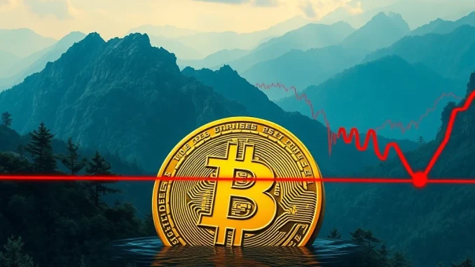 A Bitcoin price chart showing a sharp decline, symbolizing the recent BTC fall below $116,000 and its impact on the crypto market.