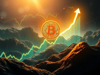 Bitcoin price chart showing a significant rise, symbolizing the recent surge past $112,000 in the crypto market.